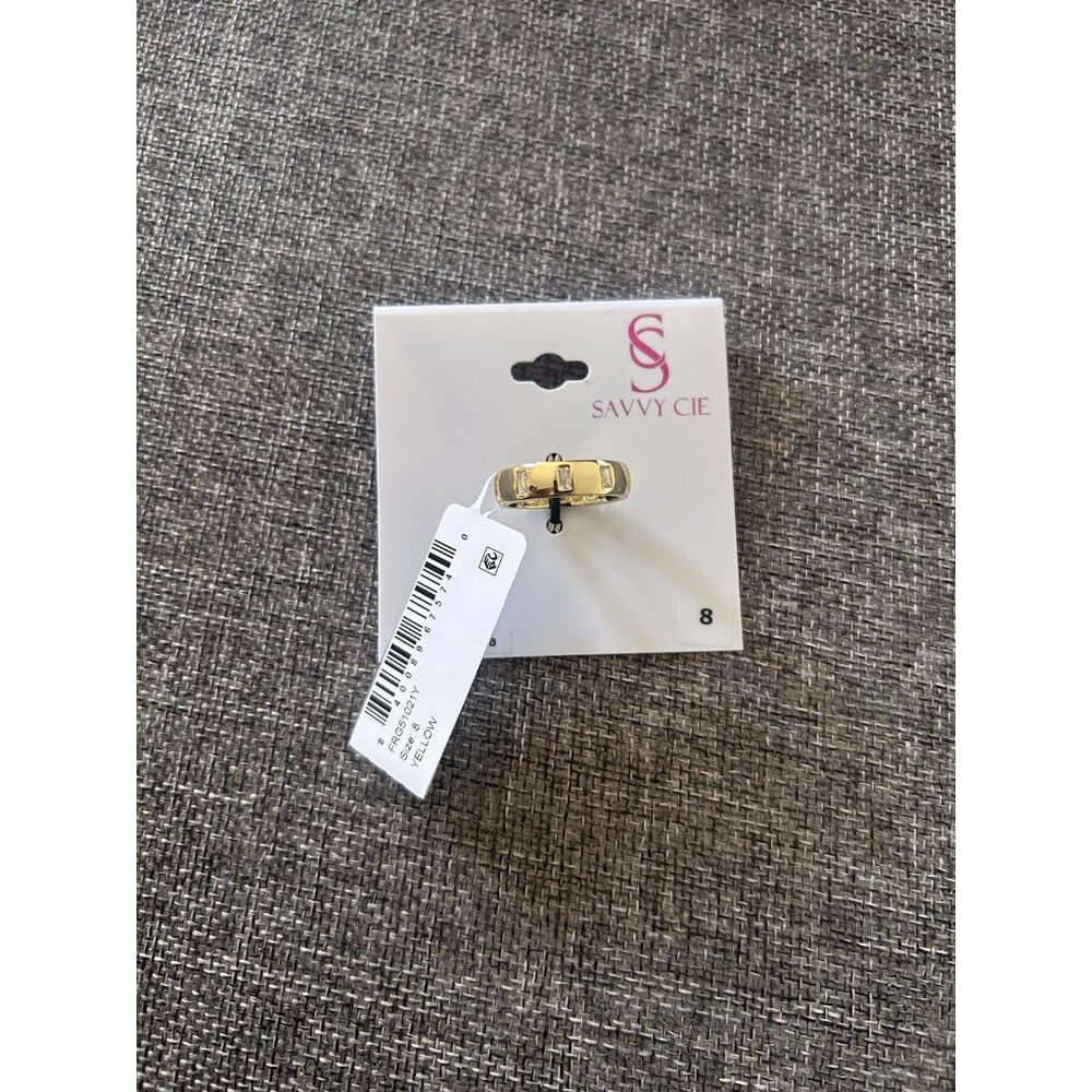 SAVVY CIE JEWELS Nordstrom Sterling Gold Yellow Ring Sz8  NWT